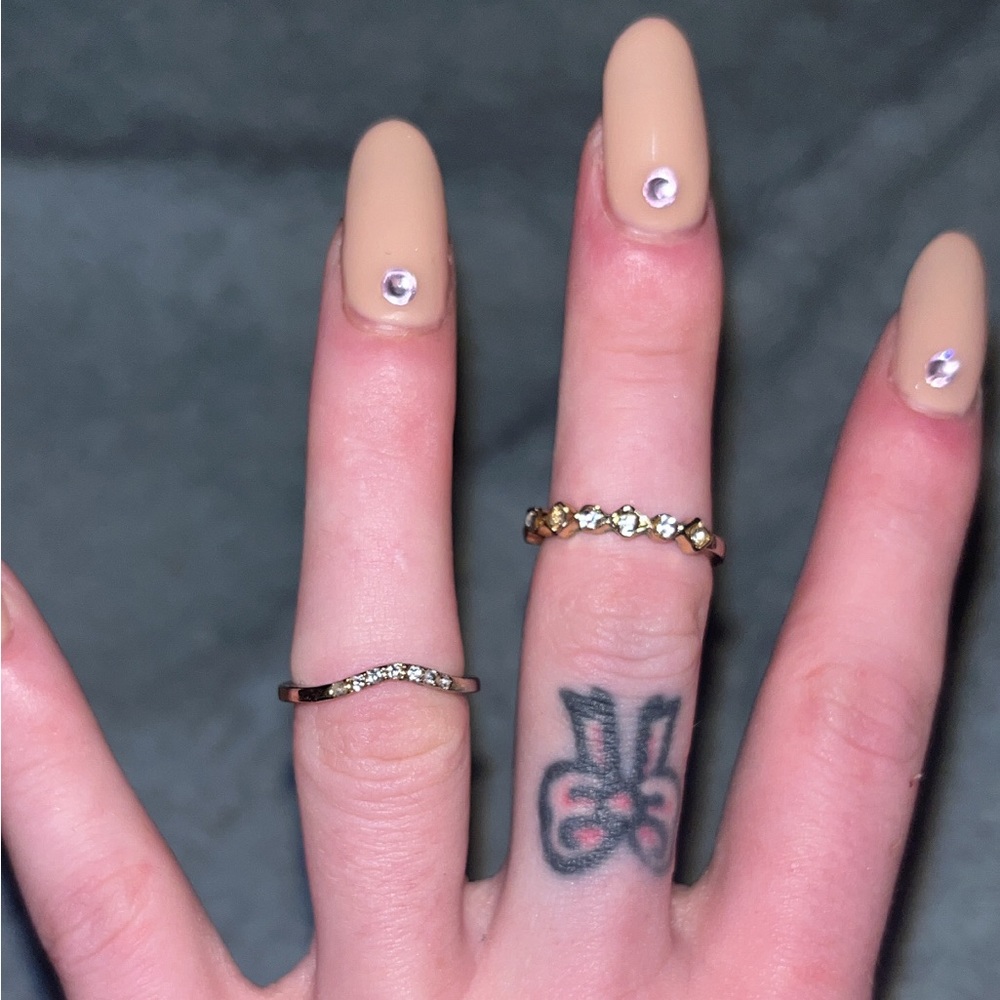 Gold knuckle ring set